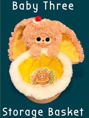 Baby Three Storage Basket Plush Cherry Bunny